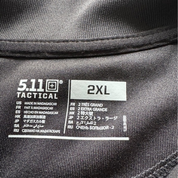 5.11 Tactical Short Sleeve Polo black collar Moisture Wicking, Style 71049 2X - Picture 3 of 10